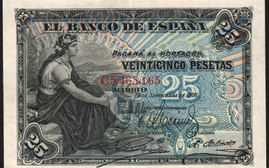 24 de septiembre de 1906. 25 pesetas. Serie C. Casi EBC+