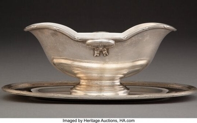 28052: A Christofle Silver-Plated Gravy Boat on Underpl