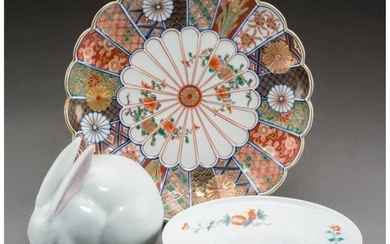 28052: A Group of Three Japanese Porcelain Table Articl