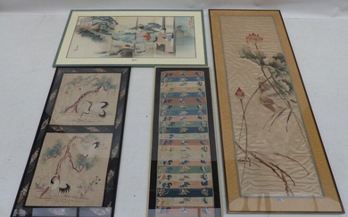 3 framed embroideries. Asian work. 1 print is attached.