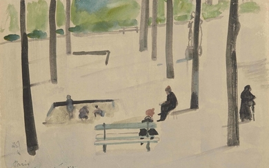 Léonard Tsuguharu Foujita (1886-1968), Le jardin public à Paris, le square Carpeaux
