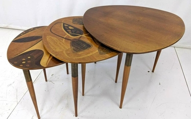 3pc Erno Fabry Nesting Tables. Swedish Modernist Nestin
