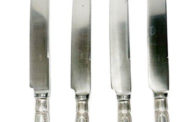 4 Buccellati Sterling Silver Hollow Handled Table Knives in Empire-Impero