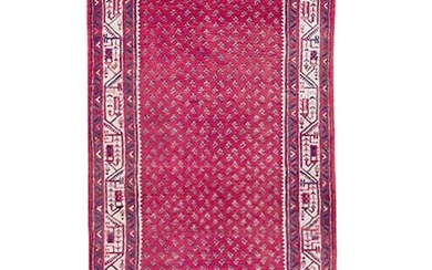4 x 11 Red Semi Antique Persian Mir Runner