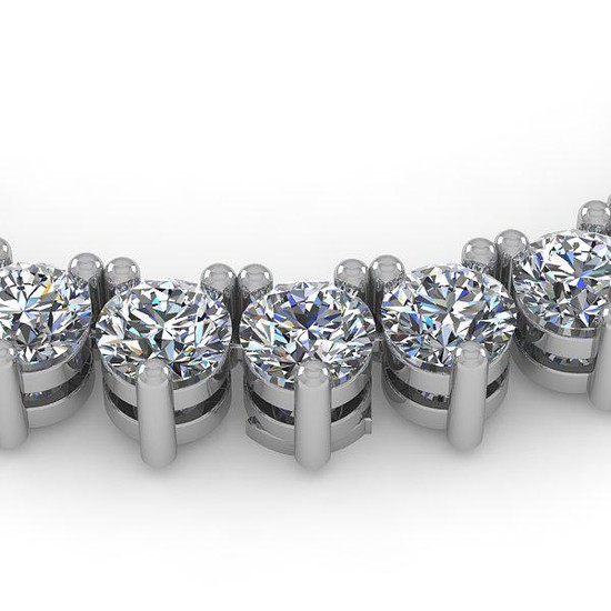 45 ctw 3 Prong Diamond Riviera Necklace 18K White Gold