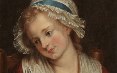 French school 18th century - Portrait of a Seated Young Woman