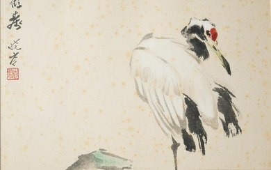 Chinese Painting of a Crane, Yuan Xiaocen