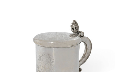 A NORWEGIAN SILVER TANKARD, MAKER'S MARK EAS ONLY, POSSIBLY FOR ERLAND, LARVIK, CIRCA 1676-1700