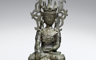 A Burmese bronze figure of Jamuphati Buddha. 19th century