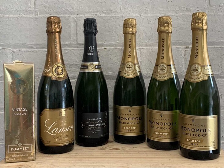 5 Bottles plus 1 x 200ml. ‘Pop’ Mixed Lot Fine Champagne