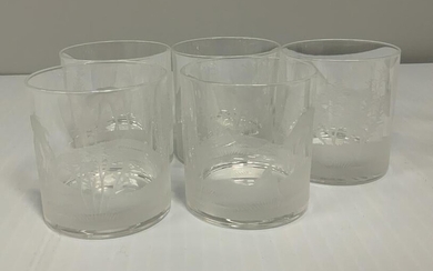 (5) SPC Hungarian Crystal Hand-Etched Tumblers
