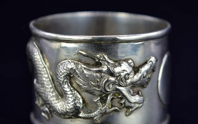 CHINESE EXPORT SILVER NAPKIN RING