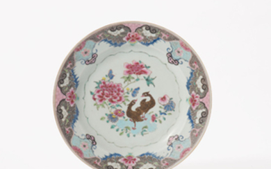 A Chinese famille rose dish