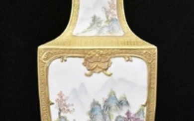 Chinese Porcelain Vase with River Panel