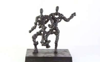 Contemporary Figural Sculpture - wrought iron featuring two men 32cm x 26cm x 18cm
