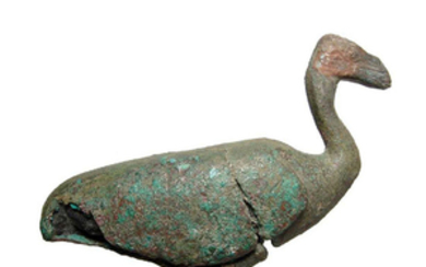 Egyptian bronze figure of an ibis, Late Period
