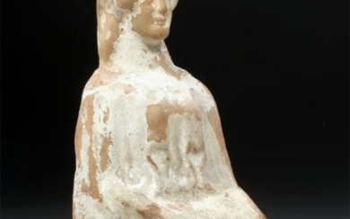Elegant Greek Pottery Seated Goddess - Cybele?