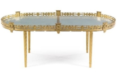 An Empire Style Gilt Metal Low Table Height 17 7/8 x