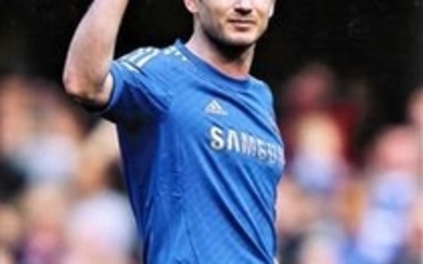 Football Frank Lampard 16x12 signed colour photo pictured in action for Chelsea. Good Condition. All signed pieces come with...