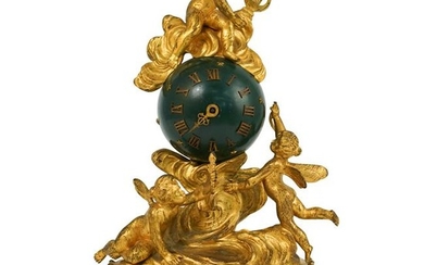French Gilt Bronze and Marble ClockÃ‚