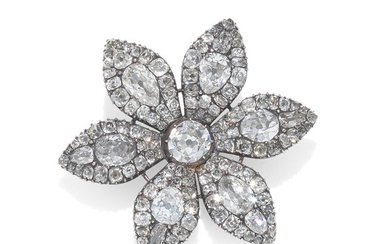 A late 18th century diamond flower brooch