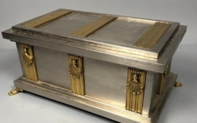 Stainless Brass Decorator Hinged Lid Box. Brass p