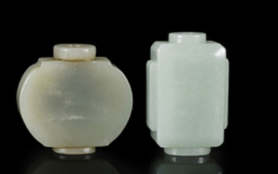 Two Chinese Carved Jade Snuff Bottles