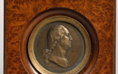 Washington before Boston , Bronze Medal by Pierre Duvivier, 19th Century.