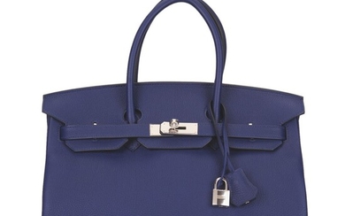 Hermès Bleu Encre Birkin 35cm of Togo Leather with Palladium Hardware