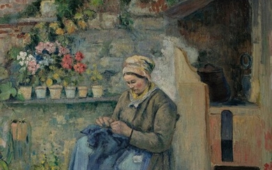 LA MÈRE JOLLY RACCOMMODANT, Camille Pissarro