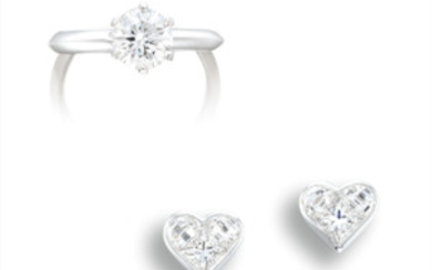 Tiffany & Co., A Diamond Ring, Tiffany & Co., and a Pair of Diamond Earstuds, Bvlgari