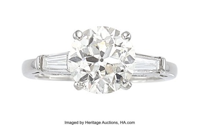 55252: Diamond, Platinum Ring Stones: Round brilliant