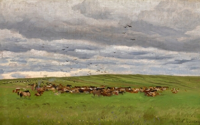 LANDSCAPE NEAR MOSCOW AND THE HERD, Dmitry Emilievich Marten