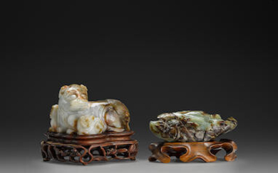 Two jade animal carvings