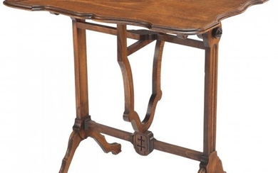 61052: A Gallé Marquetry Table, circa 1900 Marks: Gall