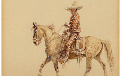 Edward Borein (1873-1945), Mexican Charro and American Cowboy (two works) (1943)