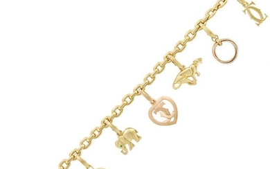 Gold and Mother-of-Pearl Charm Bracelet, Cartier