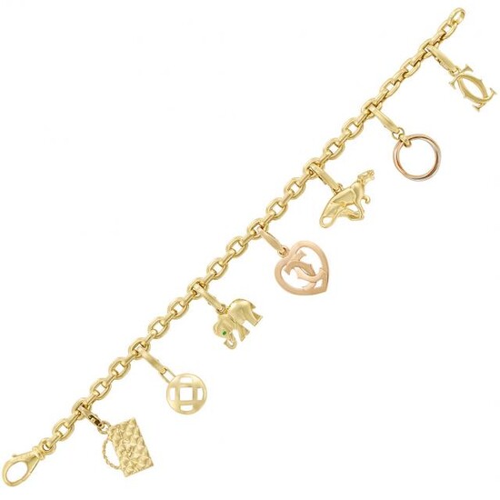 Gold and Mother-of-Pearl Charm Bracelet, Cartier
