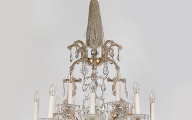 A Lobmeyr chandelier in crown form, with 2 fixtures