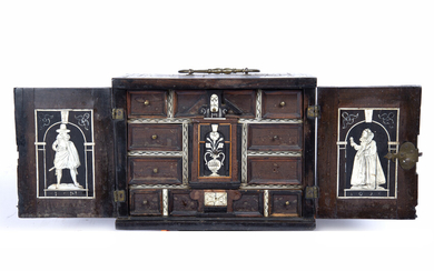 A 17th century and later Continental miniature table cabinet
