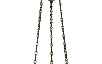 A BALTIC ORMOLU AND PATINATED-BRONZE NINE-LIGHT CHANDELIER