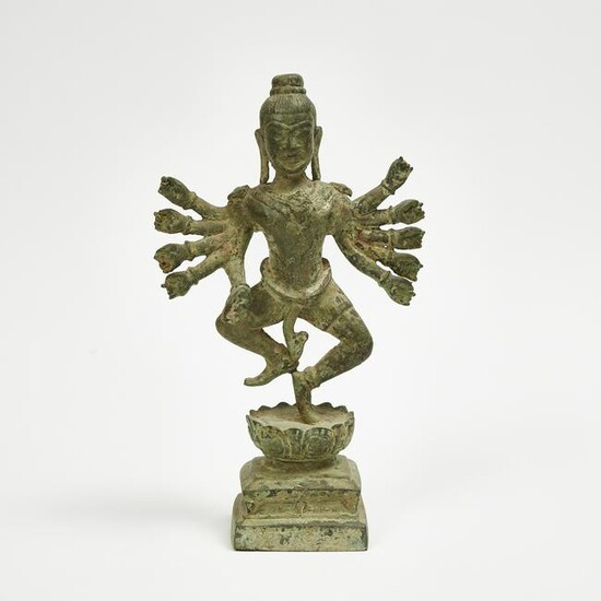 A Bronze Figure of a Burmese Multi-Armed Deity