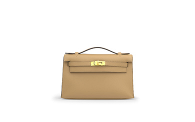 A CHAI SWIFT LEATHER KELLY POCHETTE WITH GOLD HARDWARE HERMÈS, 2022