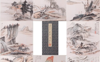 A CHINESE ALBUM PAINTING OF MOUNTAINS LANDSCAPE