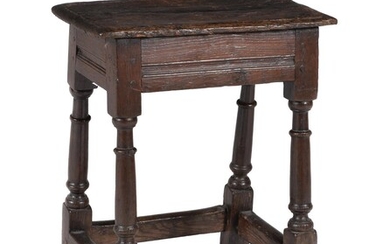 A Charles II oak joint stool