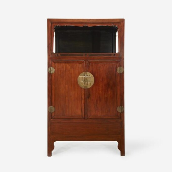 A Chinese Huanghuali and hardwood display cabinet
