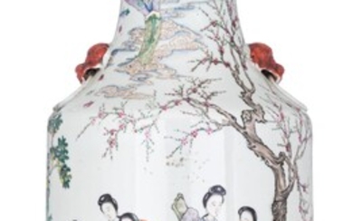 A Chinese Republic period famille rose vase, paired...