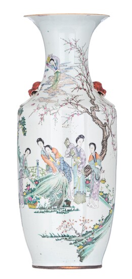A Chinese Republic period famille rose vase, paired...