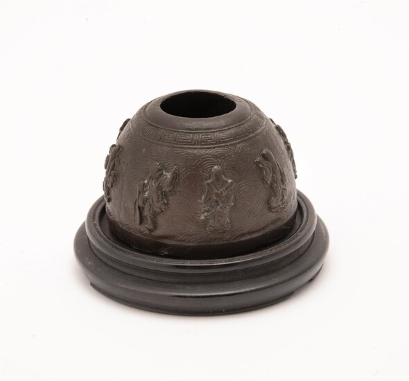 A Chinese bronze 'Eight Immortals' water dropper