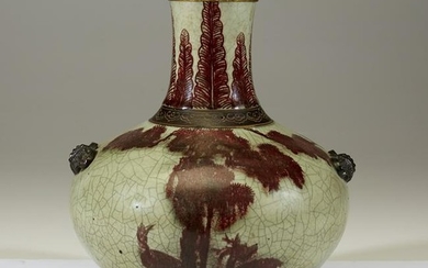 A Chinese underglaze red-decorated bottle vase, 18th